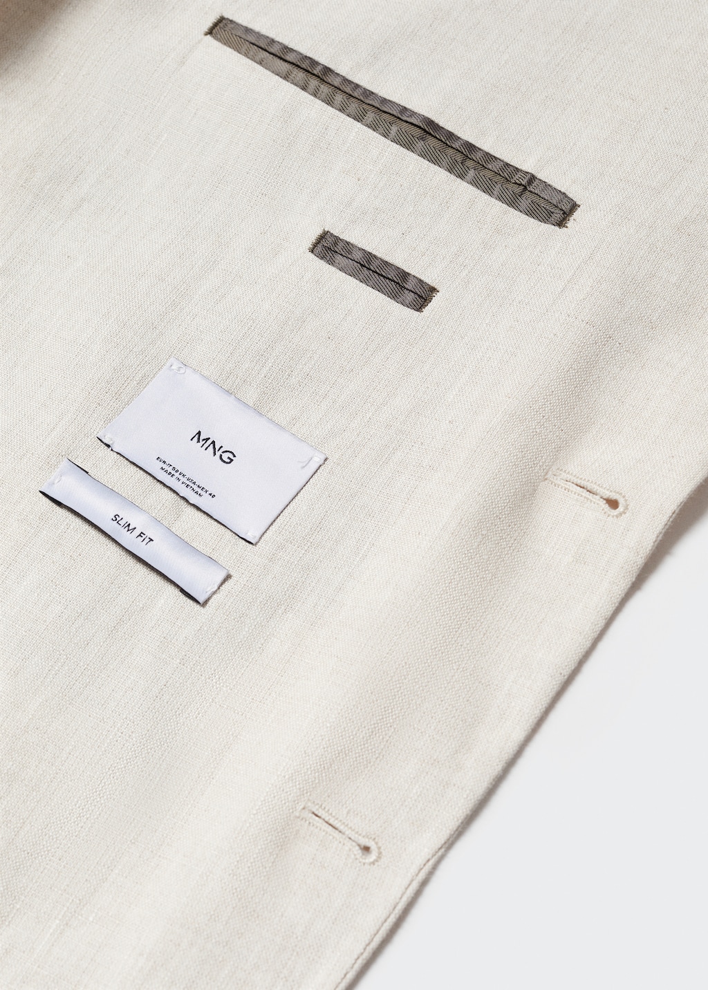 100% linen slim fit blazer - Details of the article 8