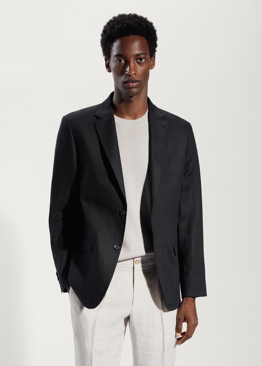 100% linen slim fit blazer - Medium plane