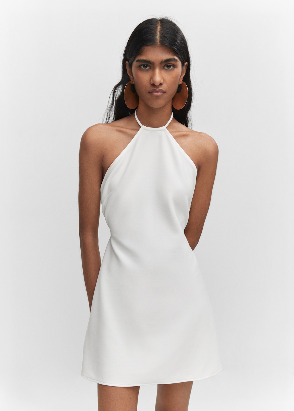 Halter-neck dress with metal detail - Woman | MANGO OUTLET USA