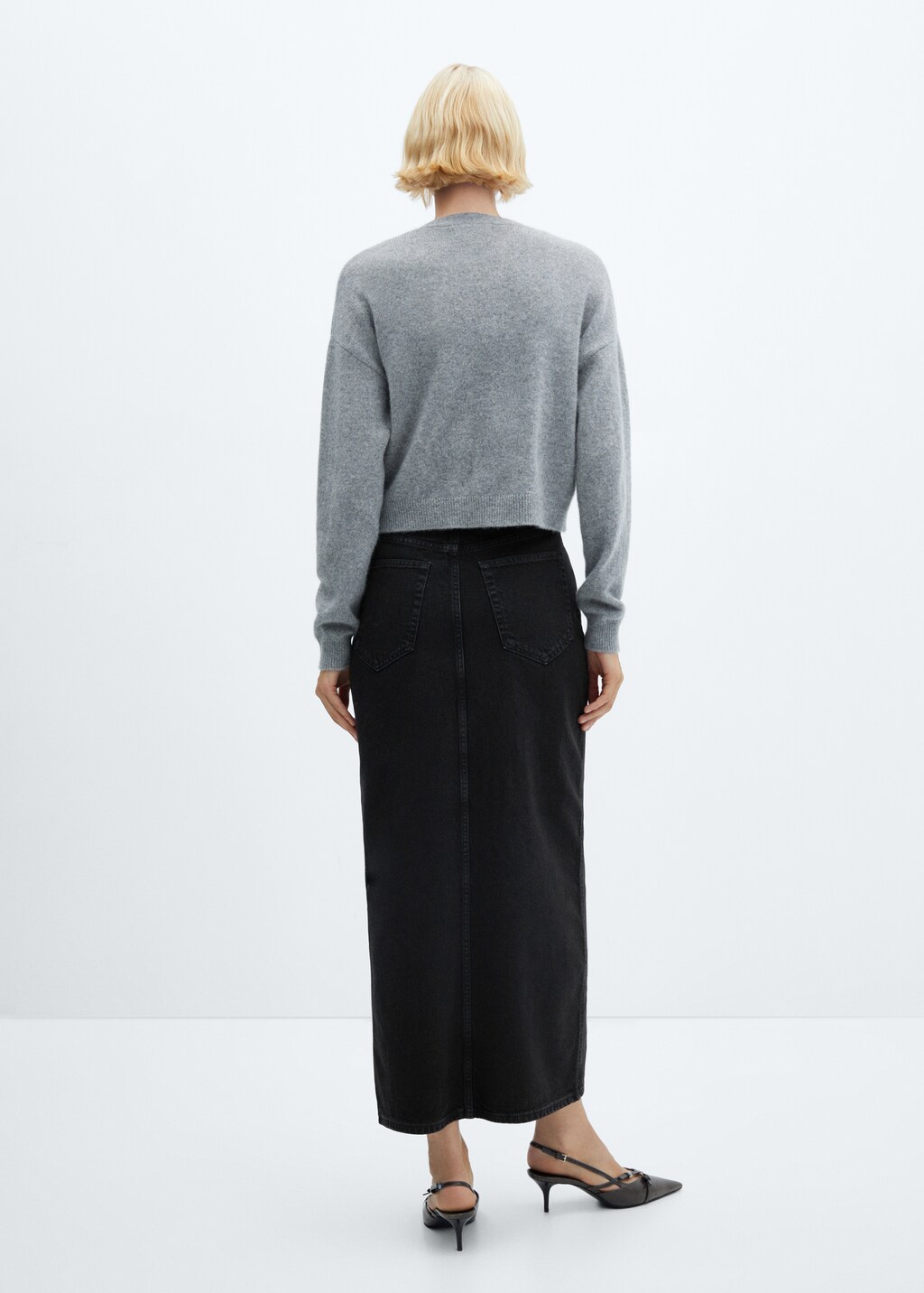 Slit denim skirt - Reverse of the article