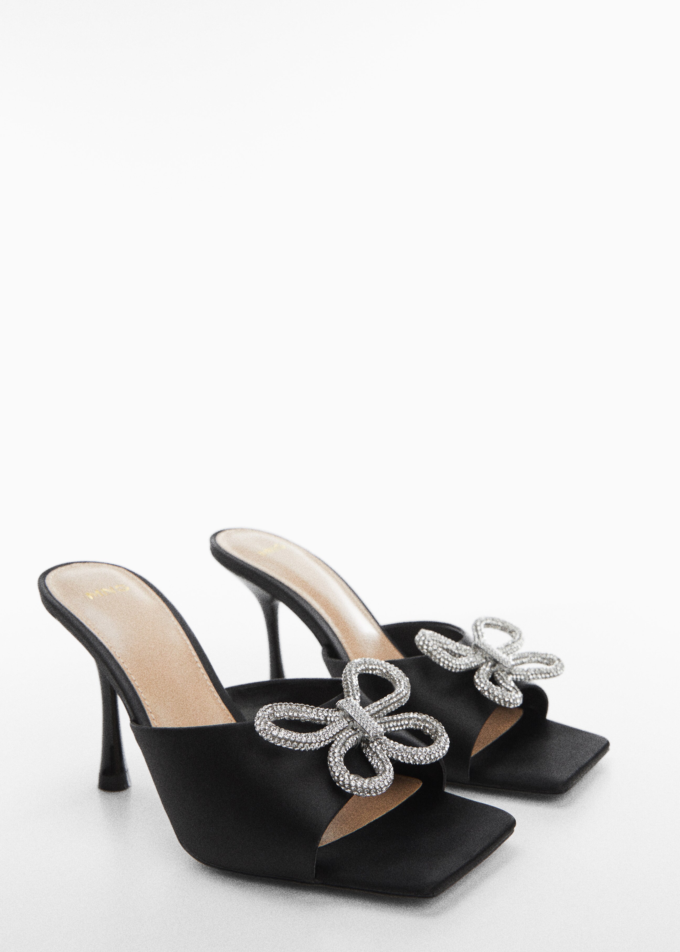 Heeled sandals with rhinestone detail - Medium plane