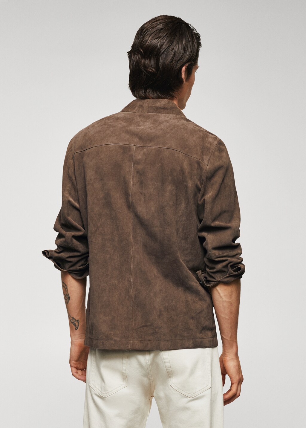 100% suede leather jacket - Reverse of the article