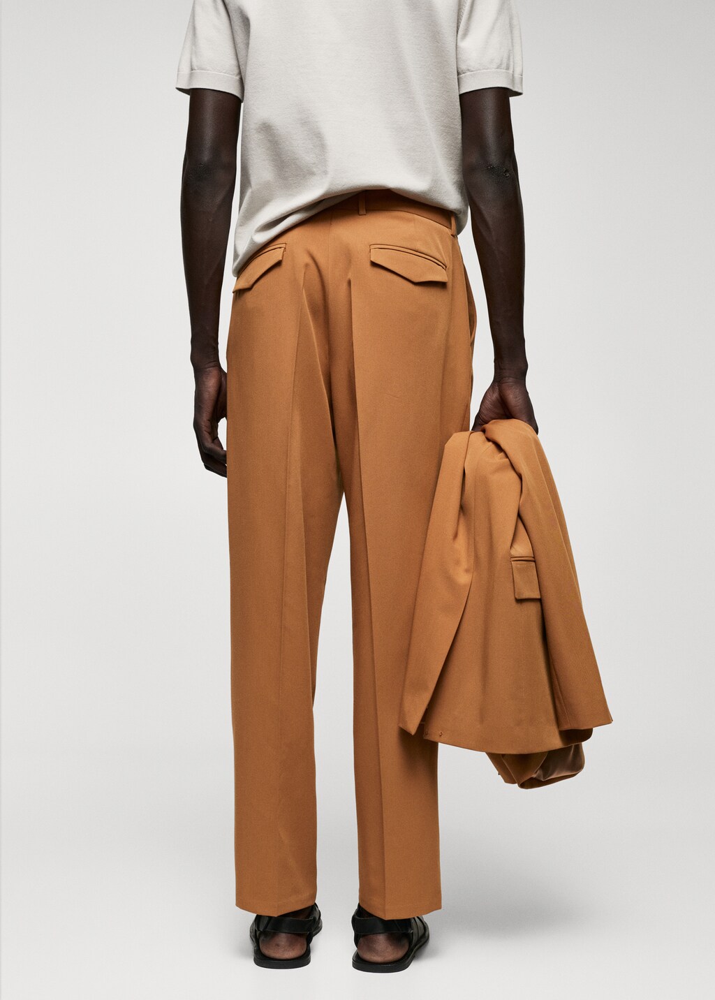 Regular-fit suit trousers with pleats - Reverse of the article