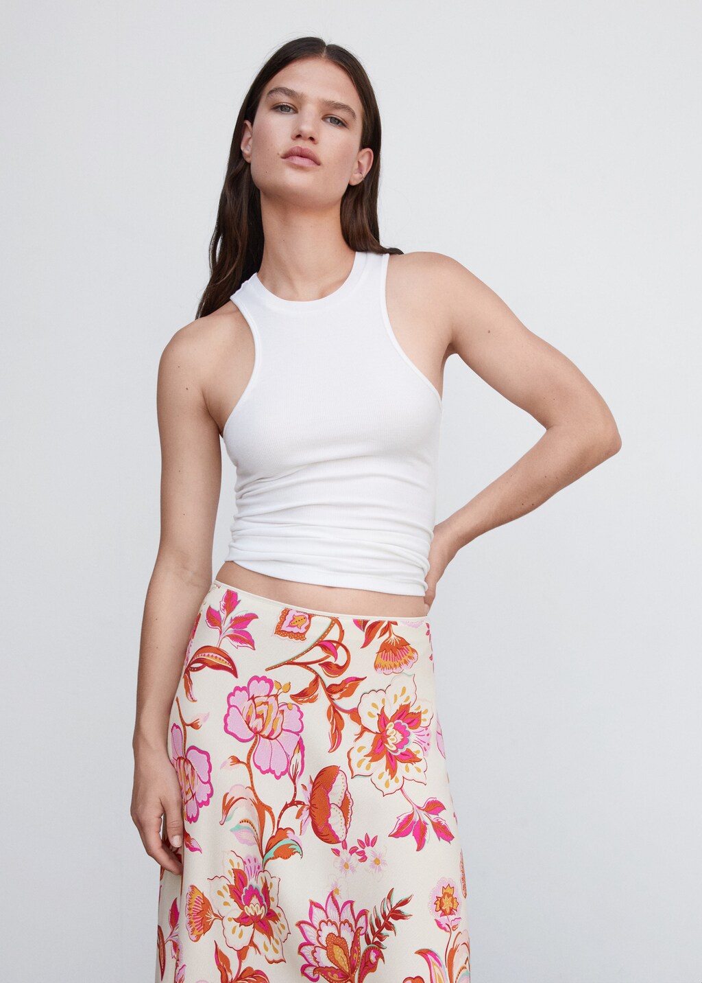 Floral long skirt - Details of the article 1