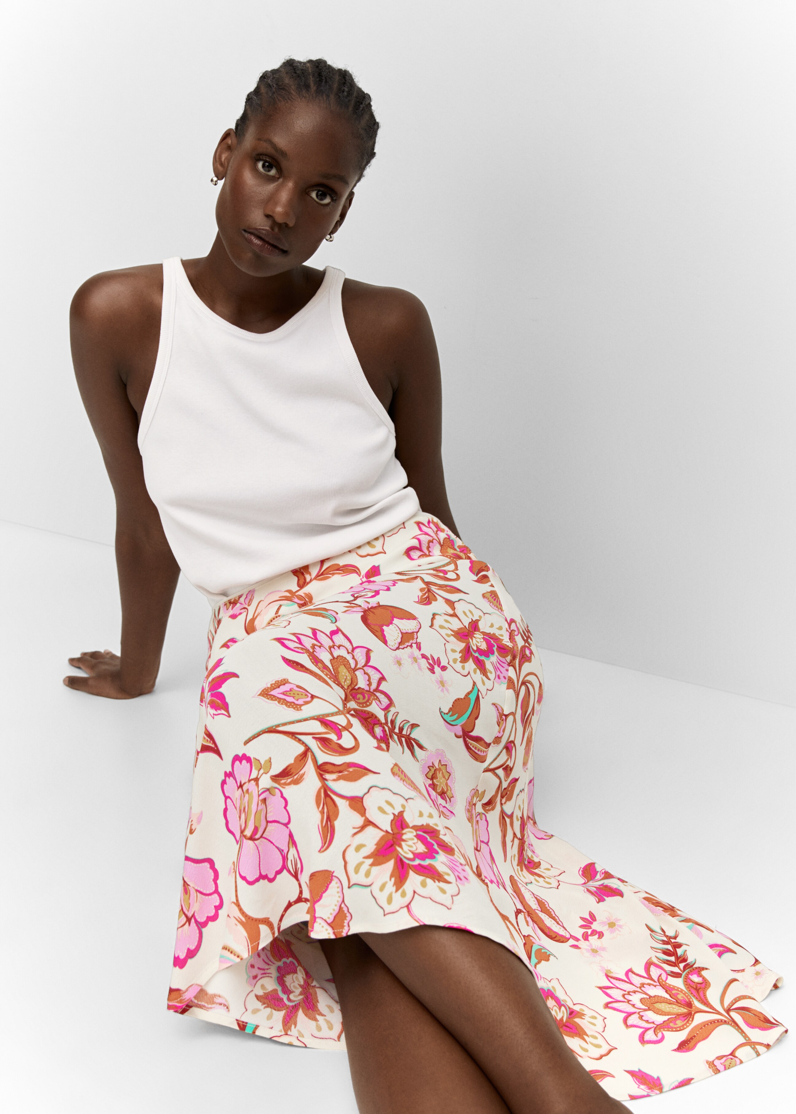 Floral long skirt - Details of the article 4