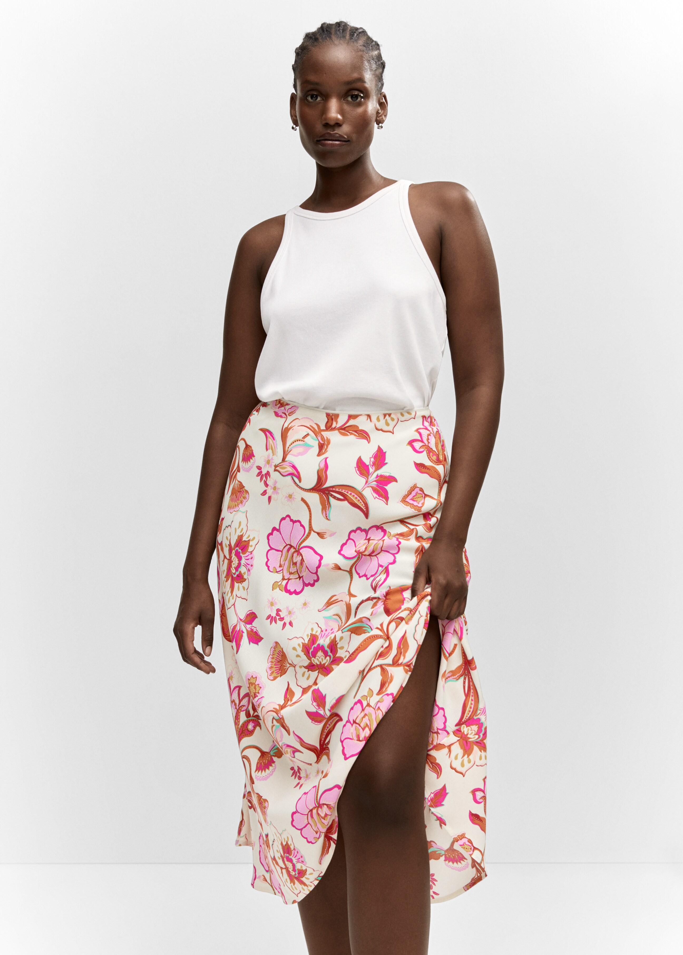 Floral long skirt - Details of the article 5