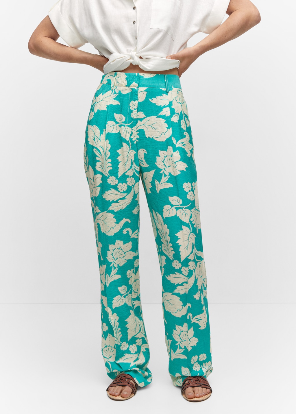 Printed straight trousers - Medium plane