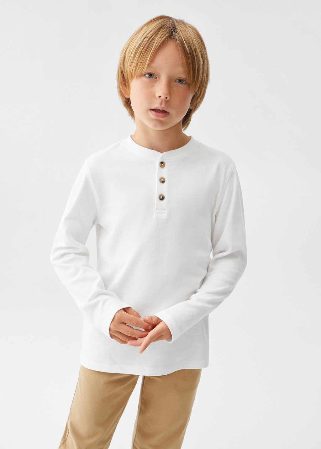 Buttoned long sleeve t-shirt - Medium plane