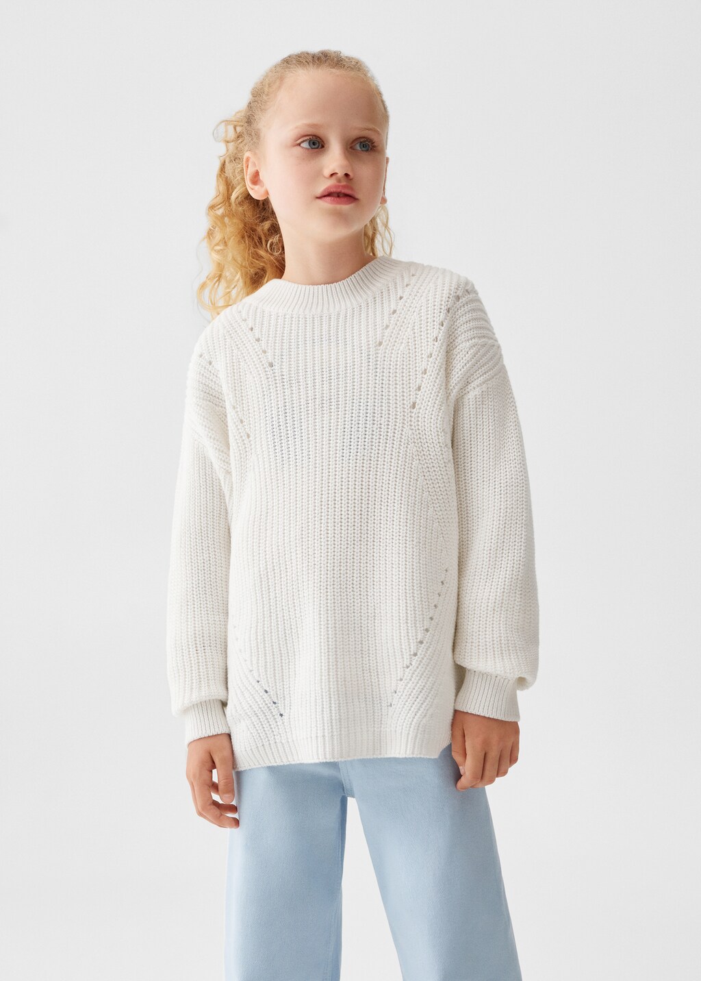 Pull-over jaspé coton - Plan moyen