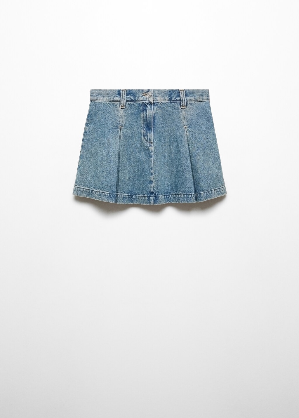 Pleated denim mini-skirt - Article without model