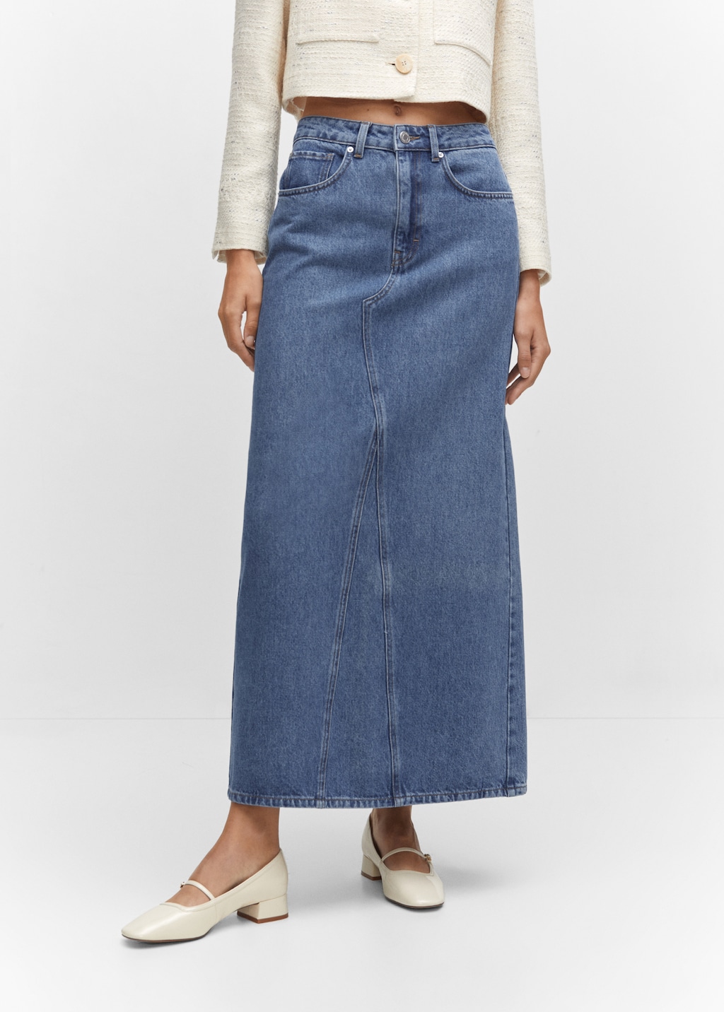 Long denim skirt - Medium plane