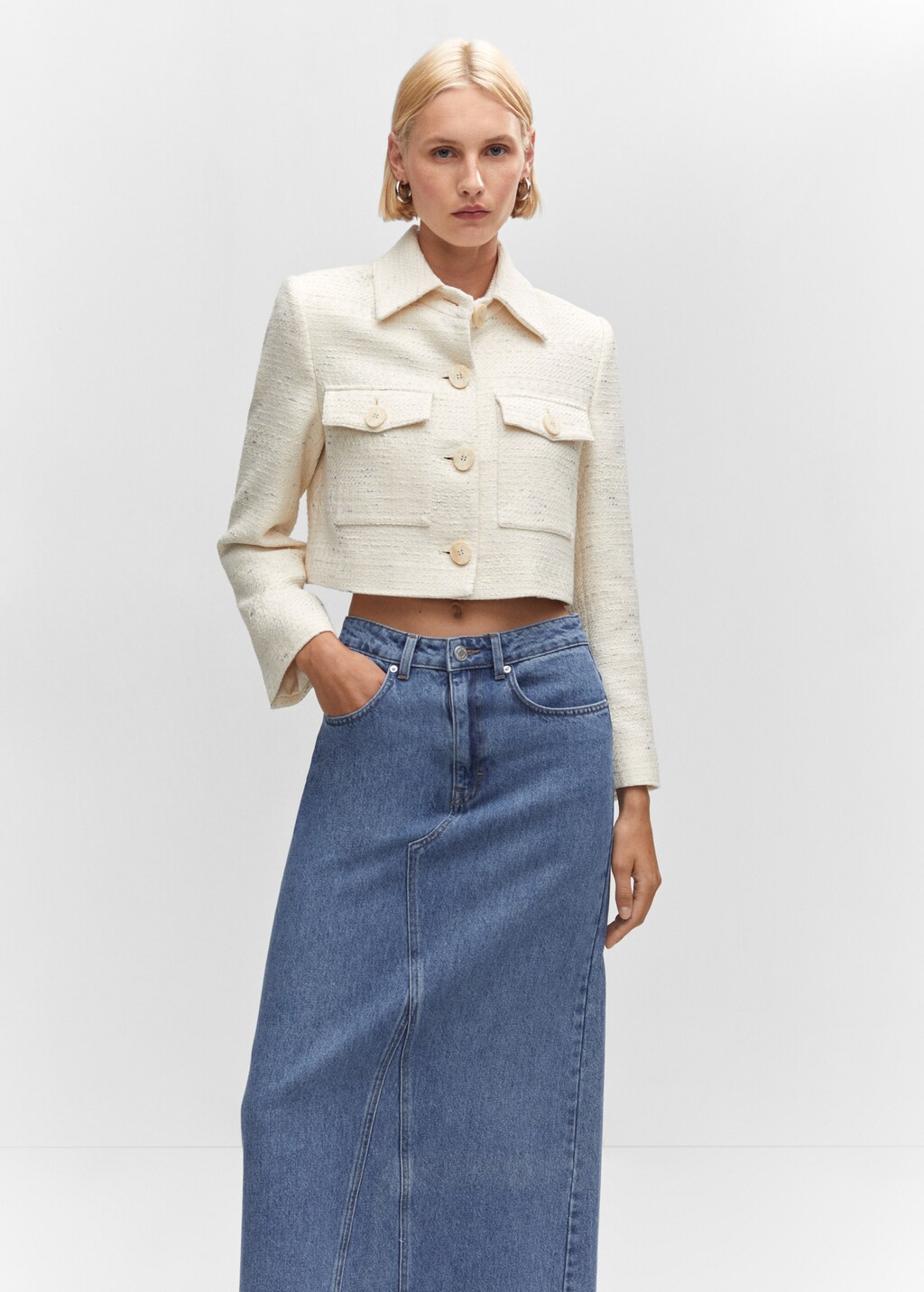 Long denim skirt - Details of the article 1