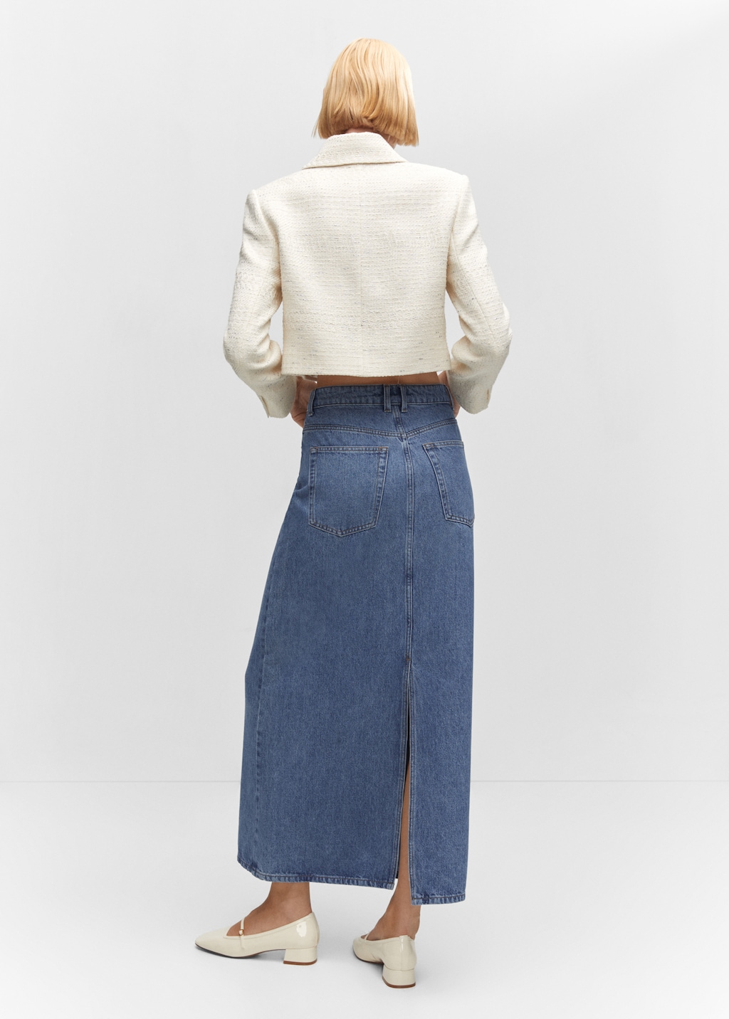 Long denim skirt - Reverse of the article