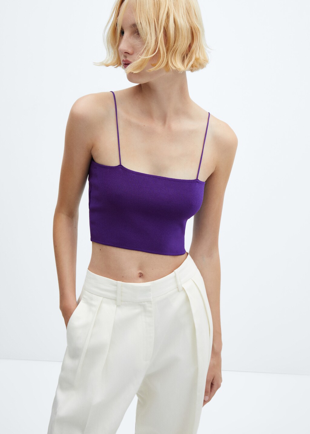 Knitted cropped top - Medium plane