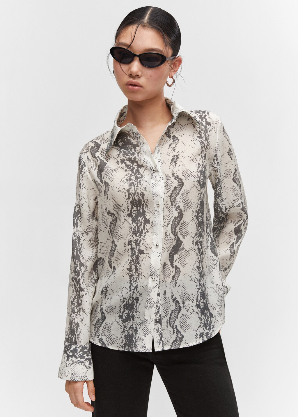 Snake-print lyocell shirt - Medium plane