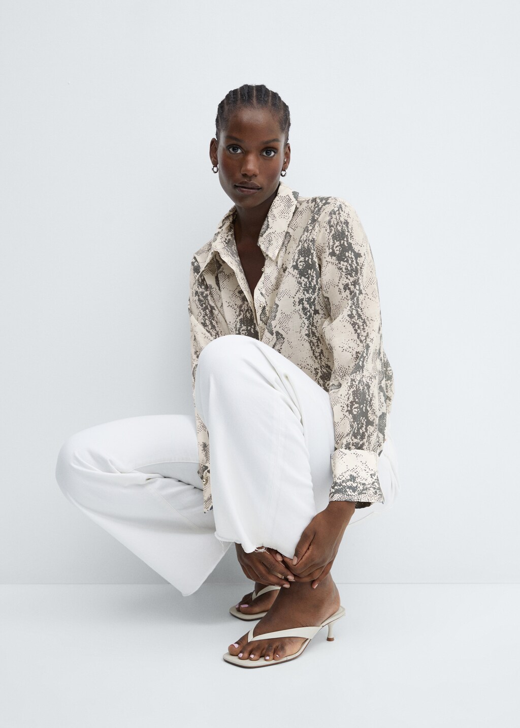 Snake-print lyocell shirt - Details of the article 4