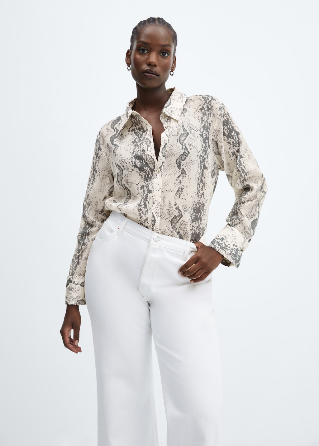 Snake-print lyocell shirt - Details of the article 5