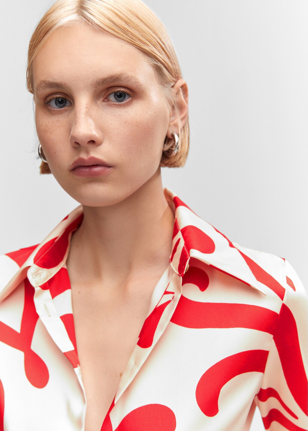 Satin print shirt - Details of the article 1