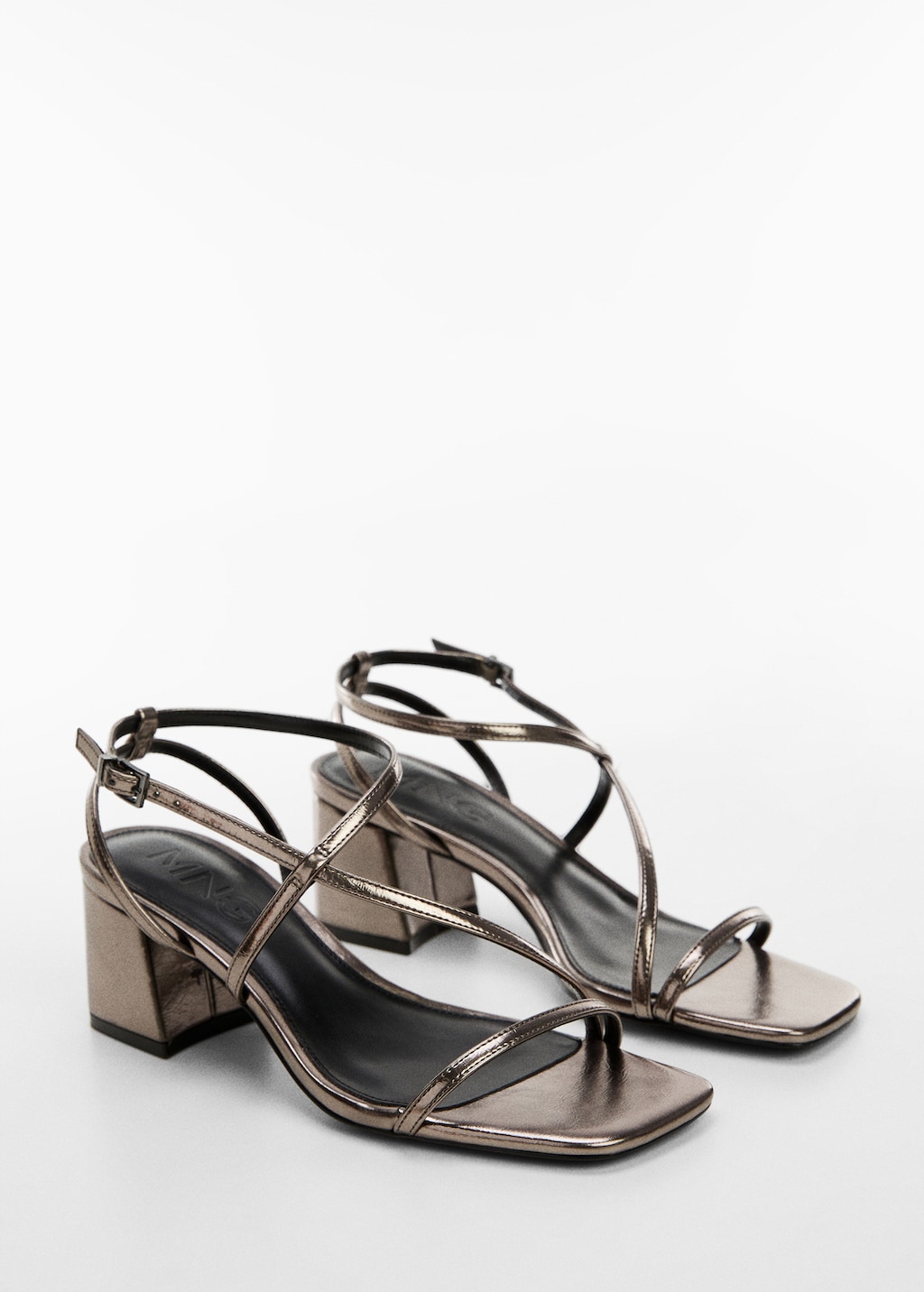 Ankle-cuff heeled sandals - Medium plane