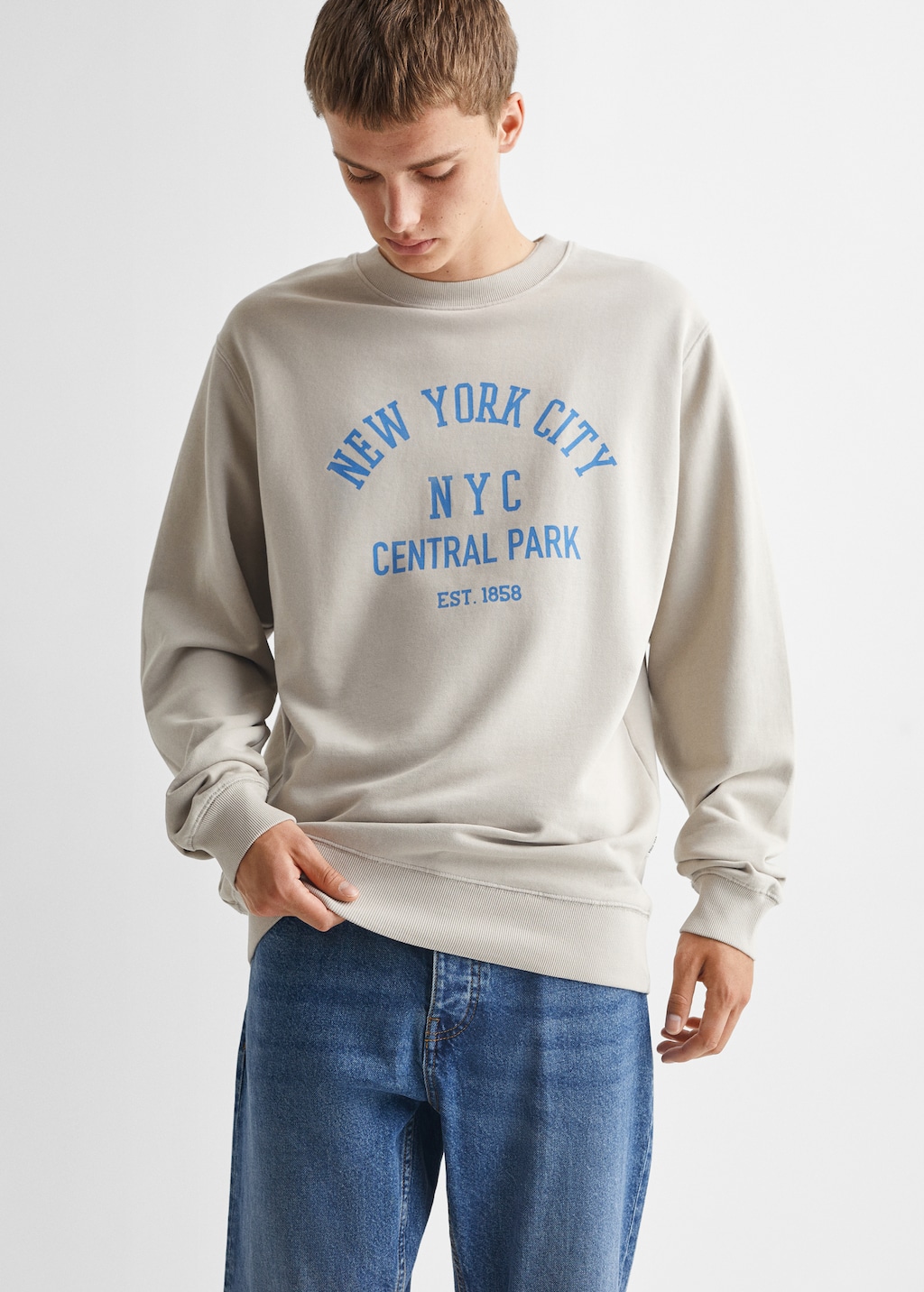 Cotton-blend message sweatshirt - Medium plane