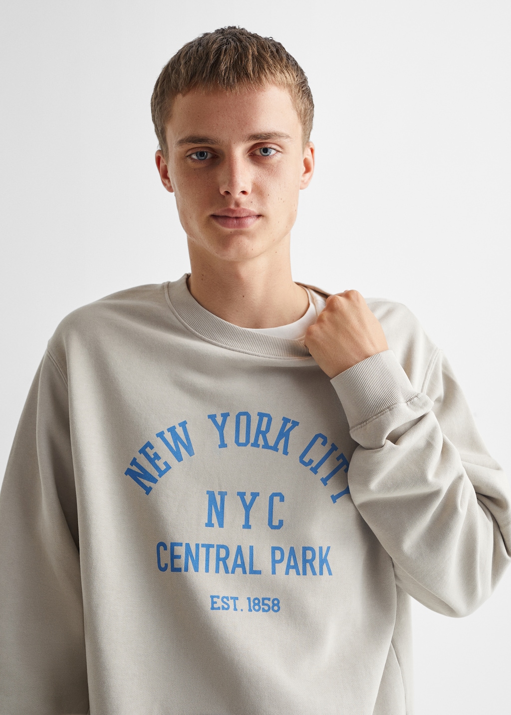 Cotton-blend message sweatshirt - Details of the article 1