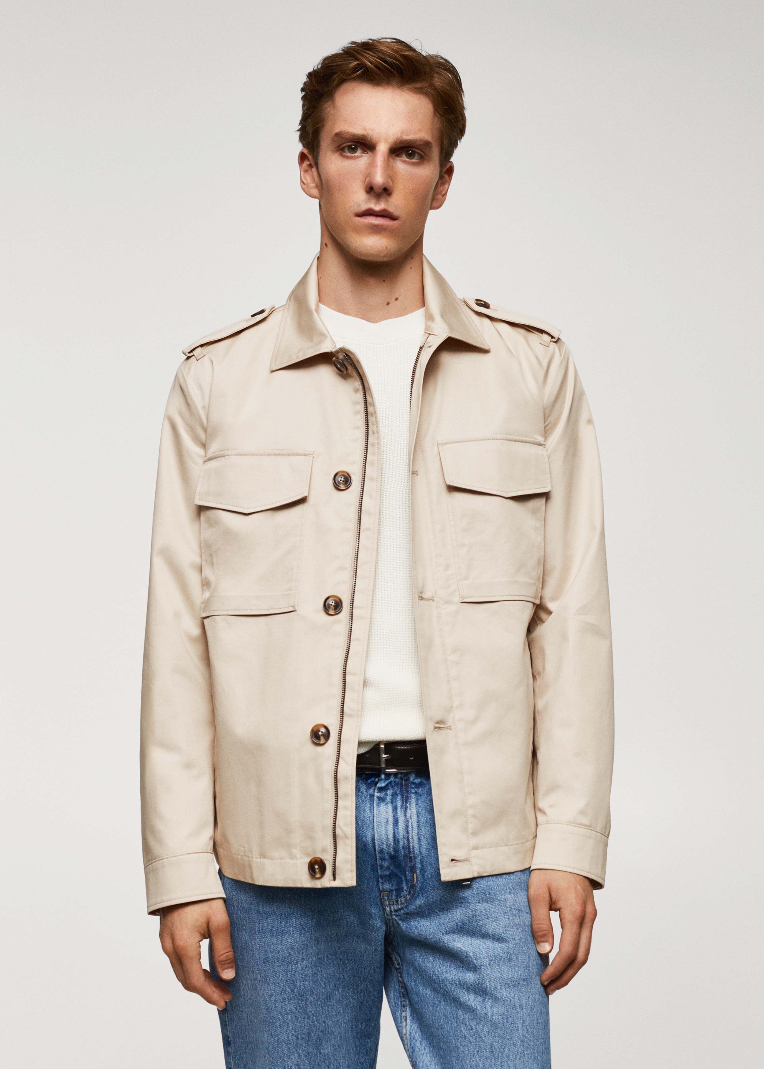 100% cotton jacket with pockets - Medium plane