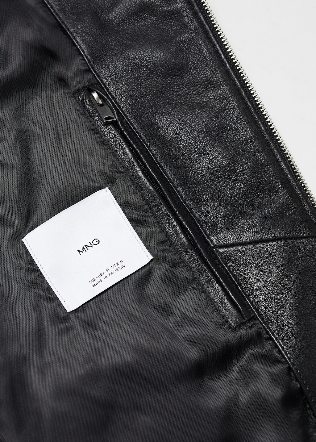 Zip-detail leather biker jacket - Details of the article 8