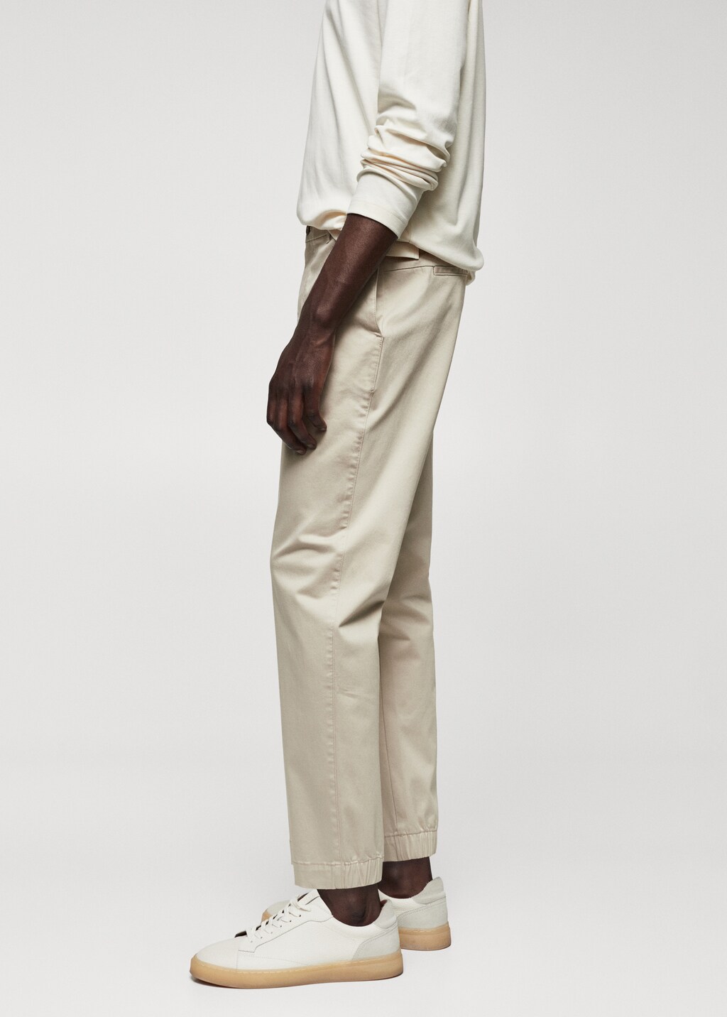 Slim-fit stretch cotton trousers - Details of the article 2