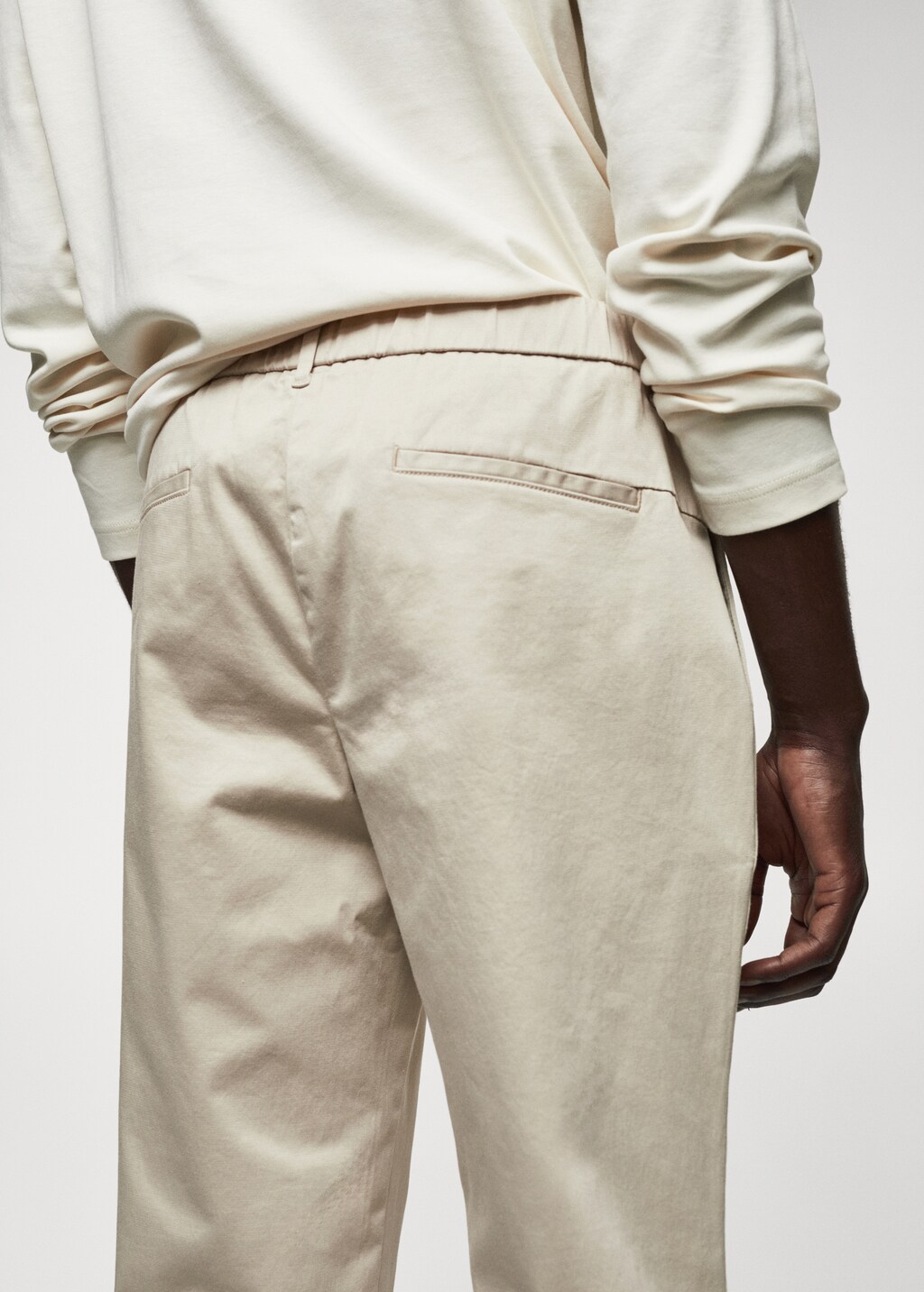 Slim-fit stretch cotton trousers - Details of the article 6