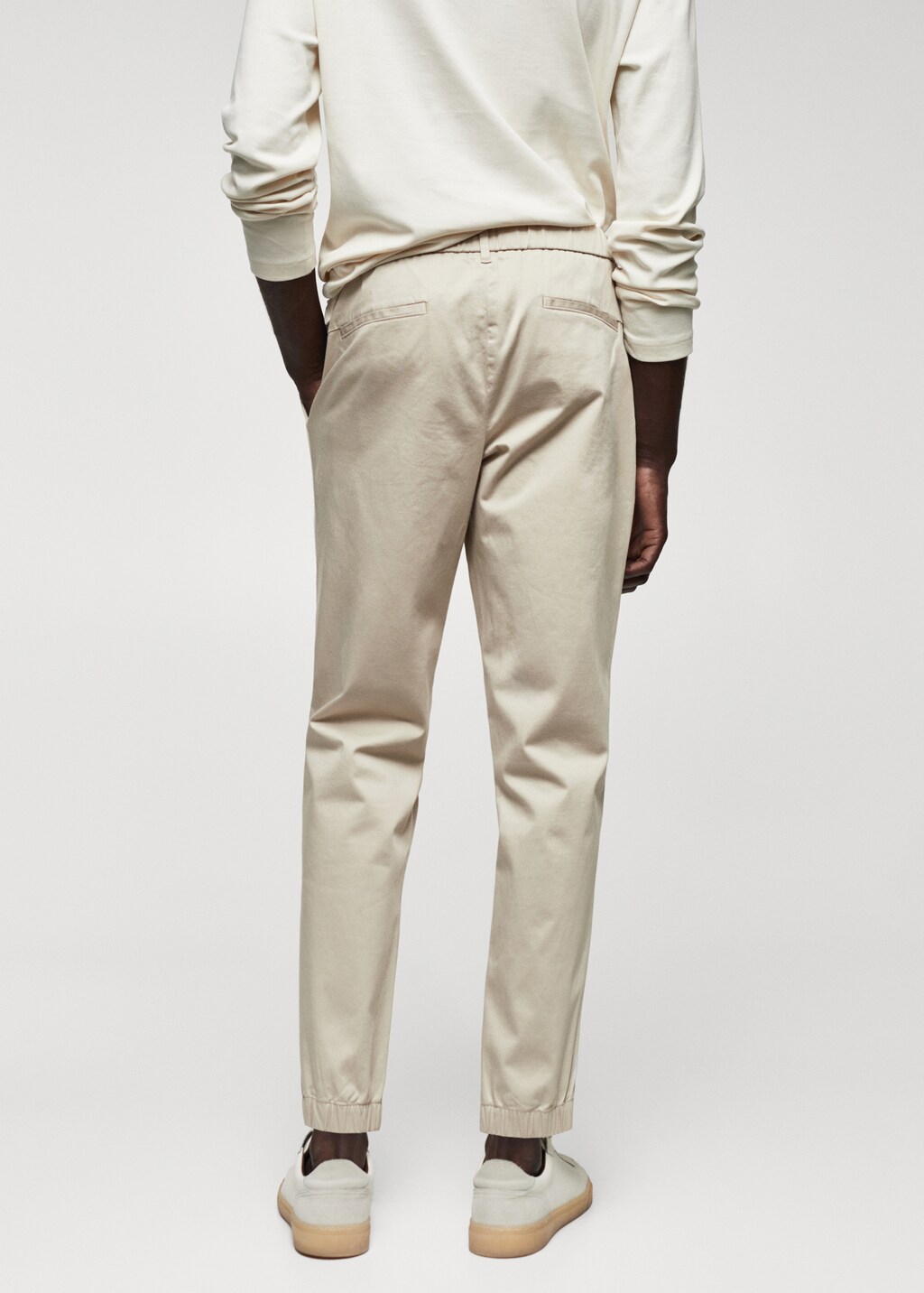 Slim-fit stretch cotton trousers - Reverse of the article