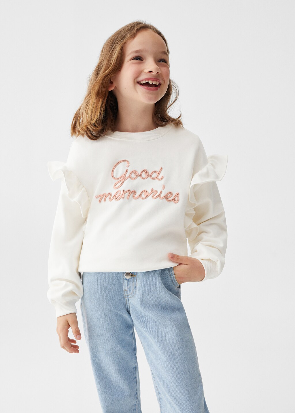 Ruffled message sweatshirt - Medium plane