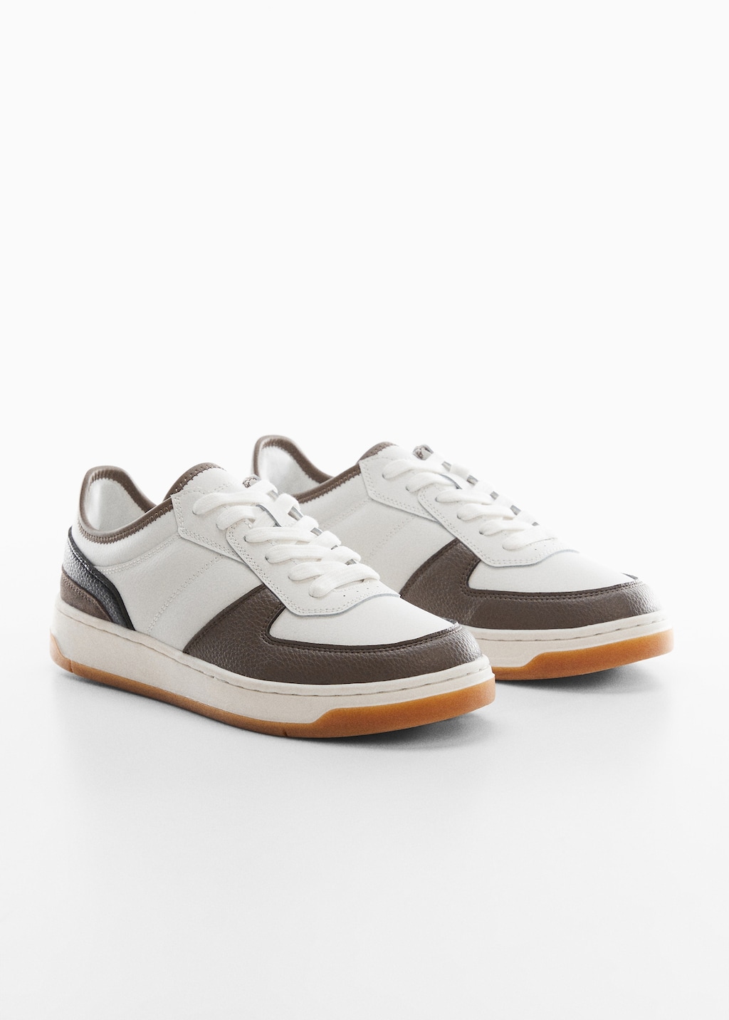 Combined leather trainers - Medium plane