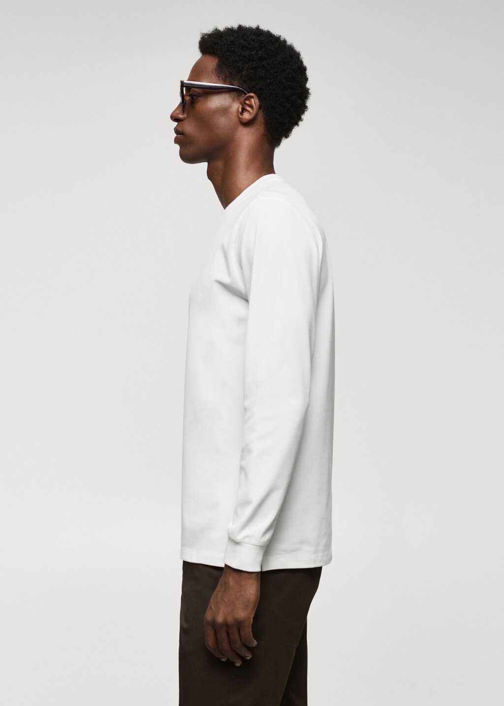 Long-sleeved pique cotton t-shirt  - Details of the article 2