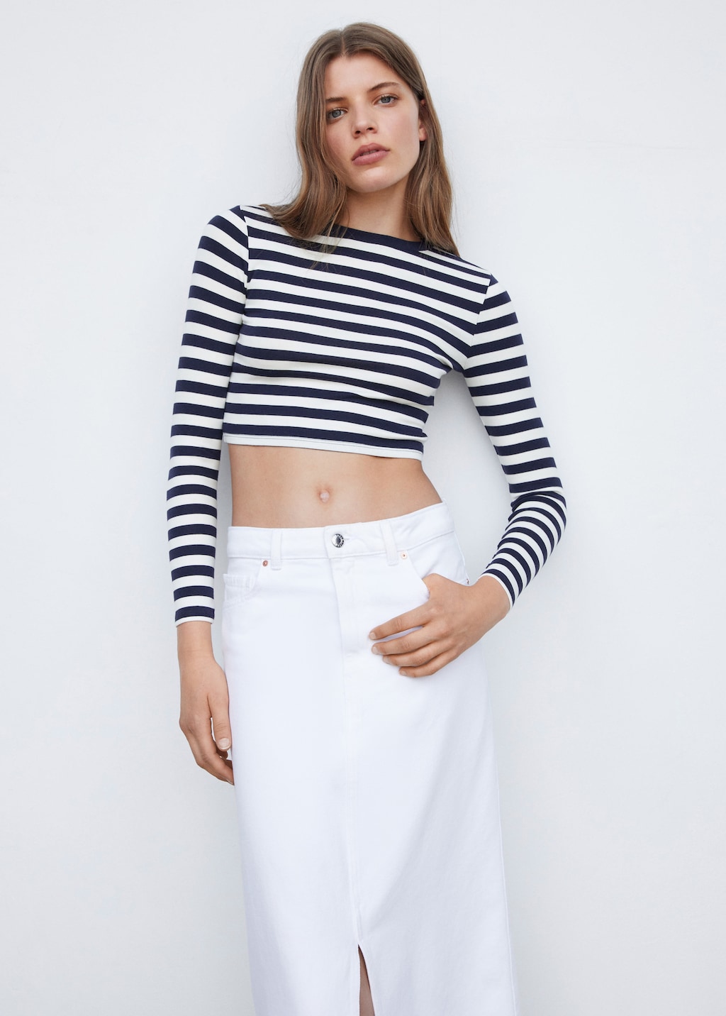 Striped crop T-shirt - Medium plane