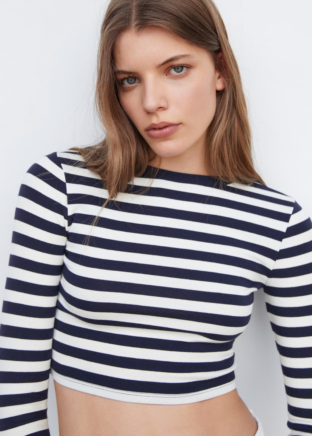 Striped crop T-shirt - Details of the article 1