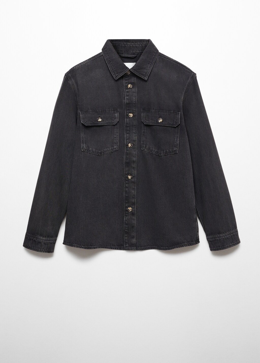 Cotton denim overshirt with pockets - Article without model