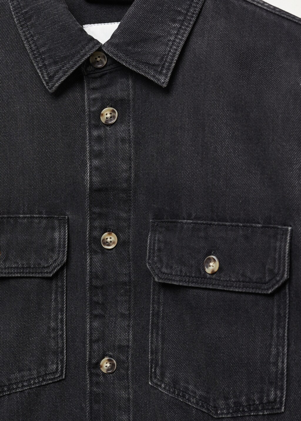 Cotton denim overshirt with pockets - Details of the article 8