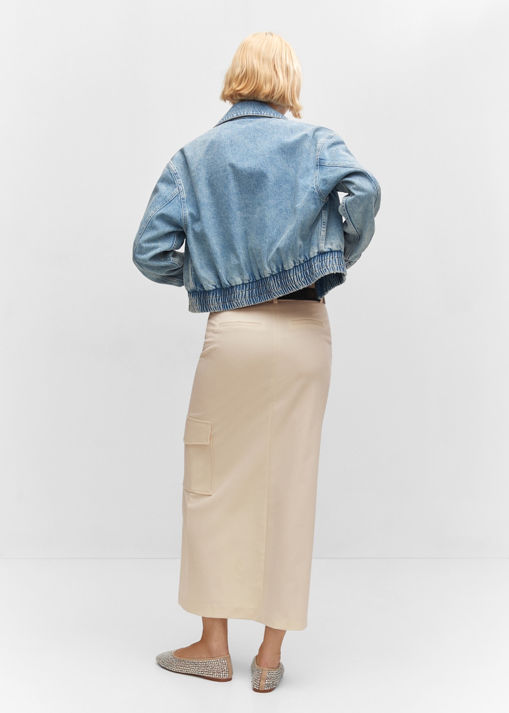 Denim bomber jacket - Reverse of the article