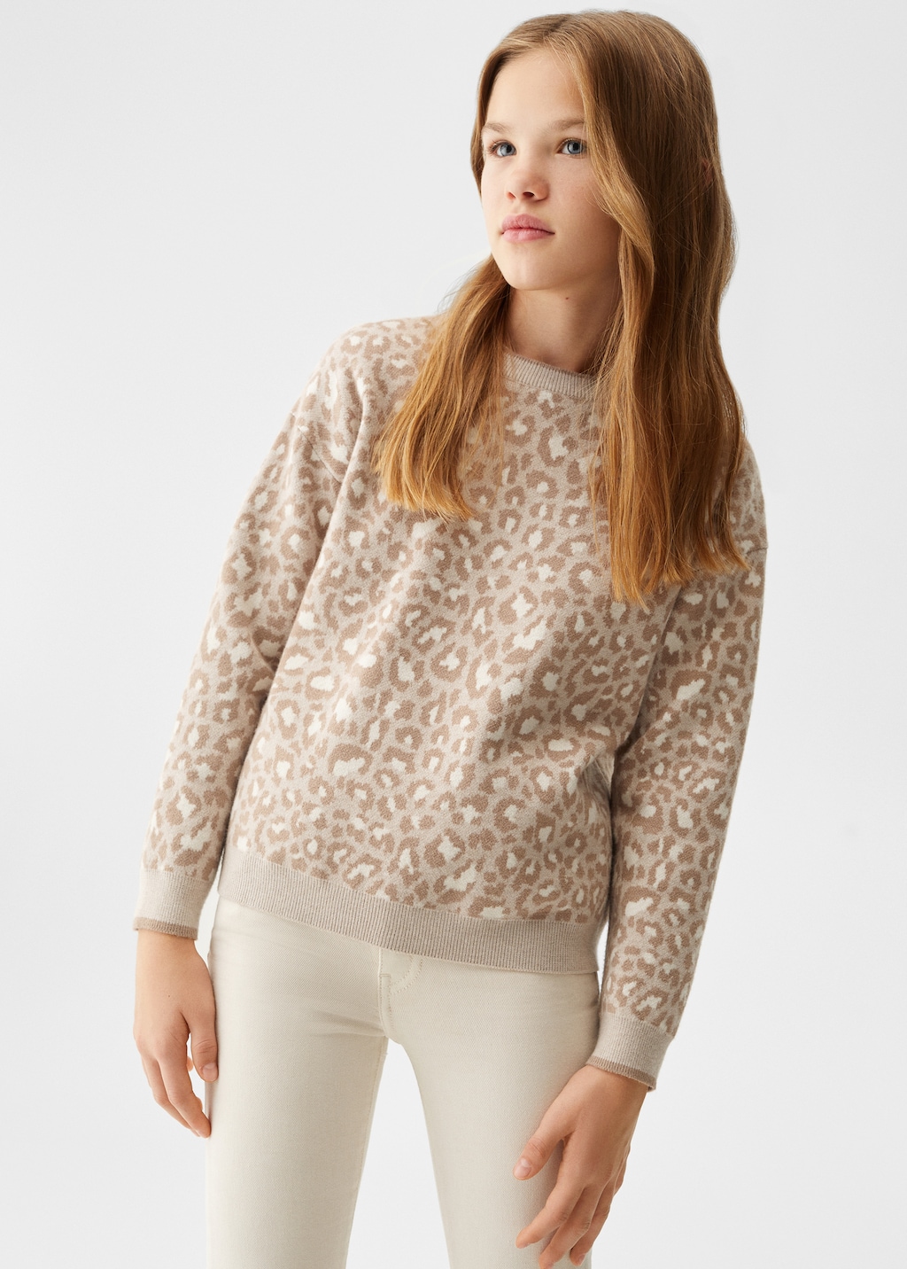 Pullover mit Leopardenmuster - Mittlere Ansicht