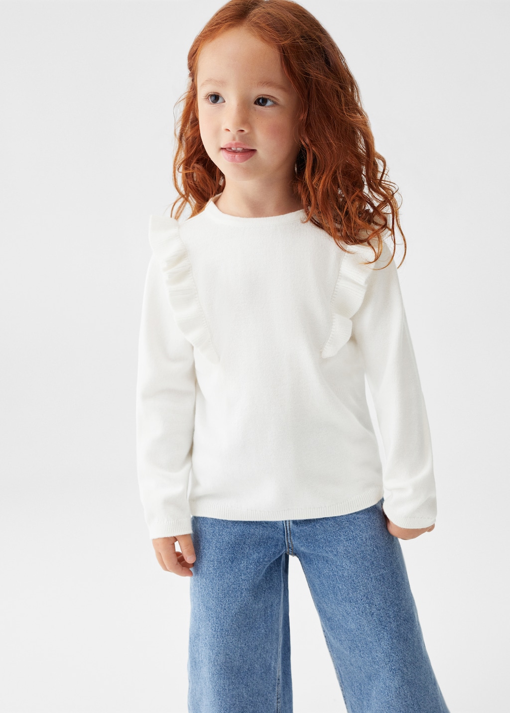 Ruffle knitted sweater - Medium plane