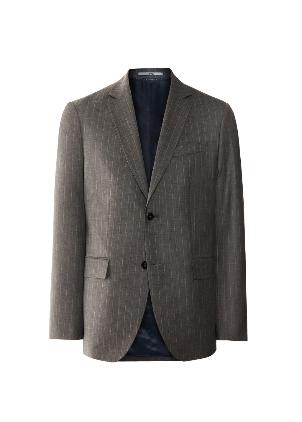 Slim-fit pinstripe wool suit jacket - Article without model