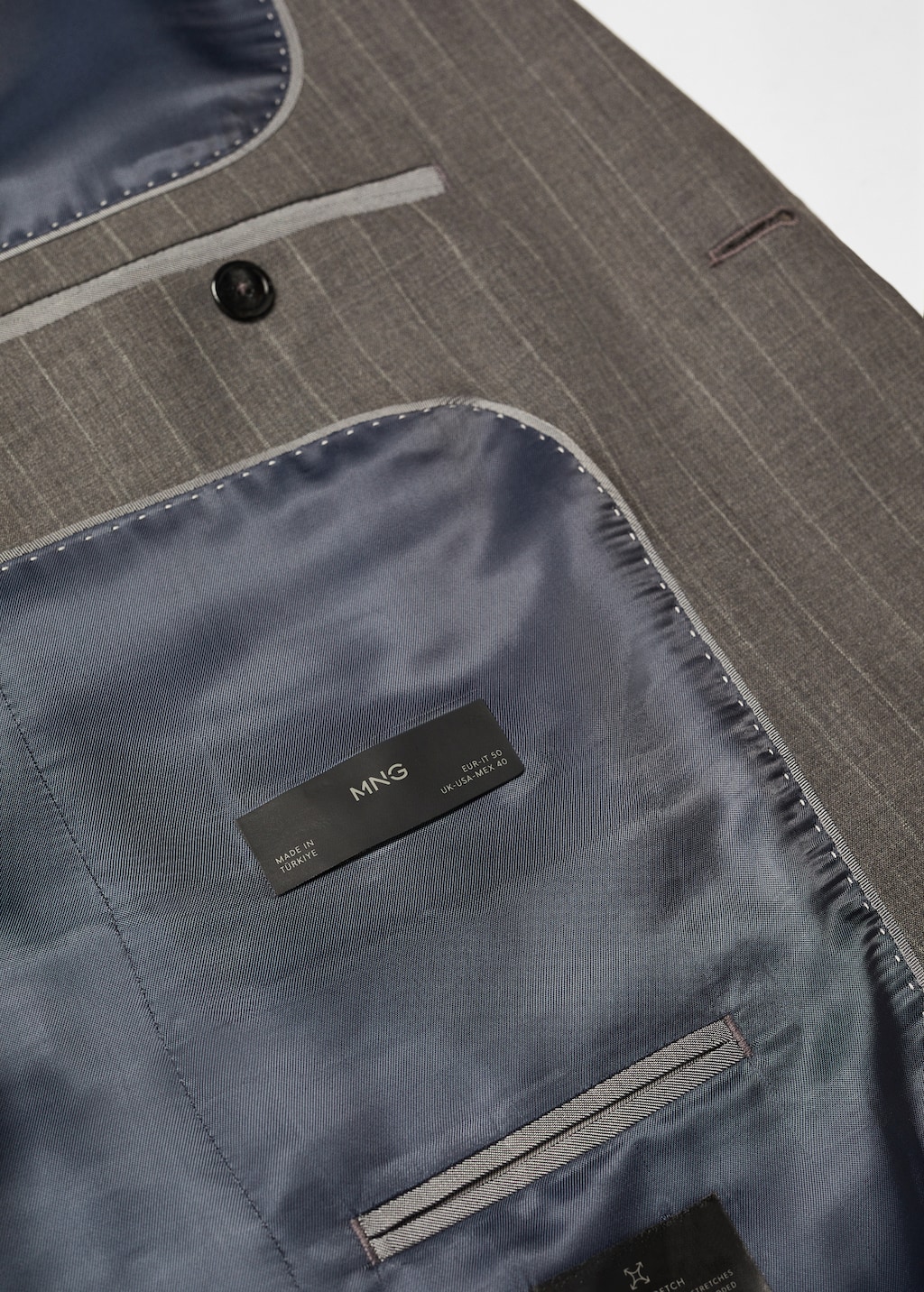 Slim-fit pinstripe wool suit jacket - Details of the article 8