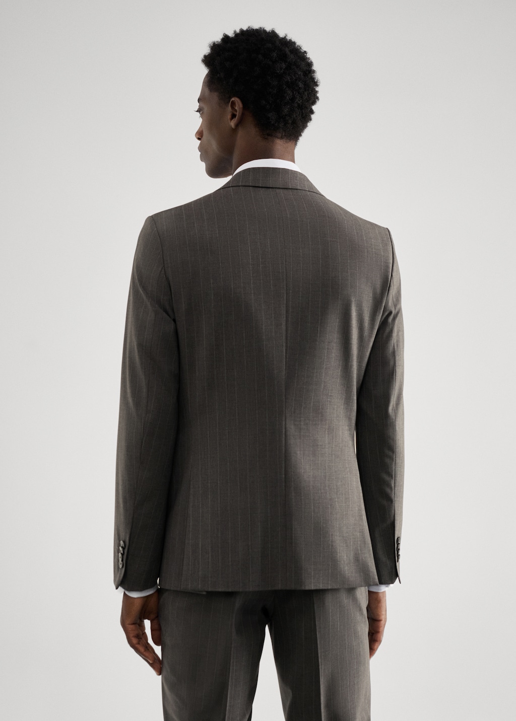 Slim-fit pinstripe wool suit jacket - Reverse of the article