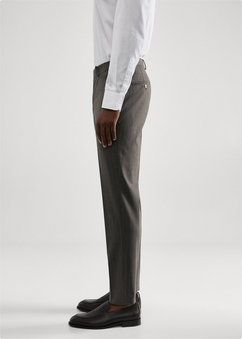 Slim-fit pinstripe wool suit trousers - Details of the article 2