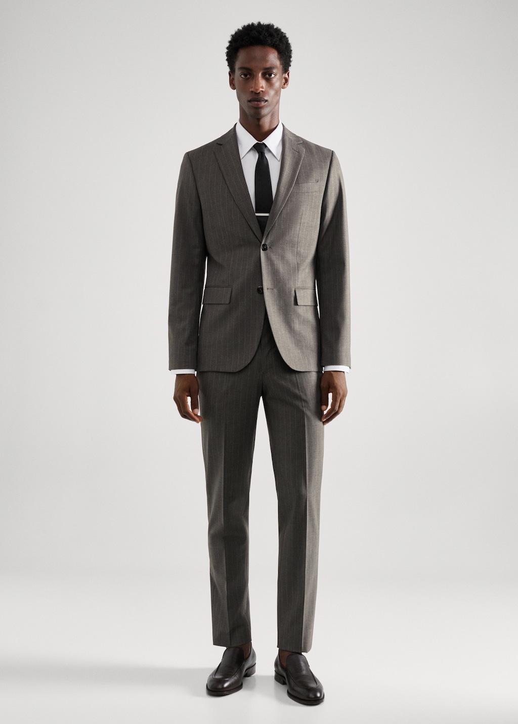 Slim-fit pinstripe wool suit trousers - Details of the article 4