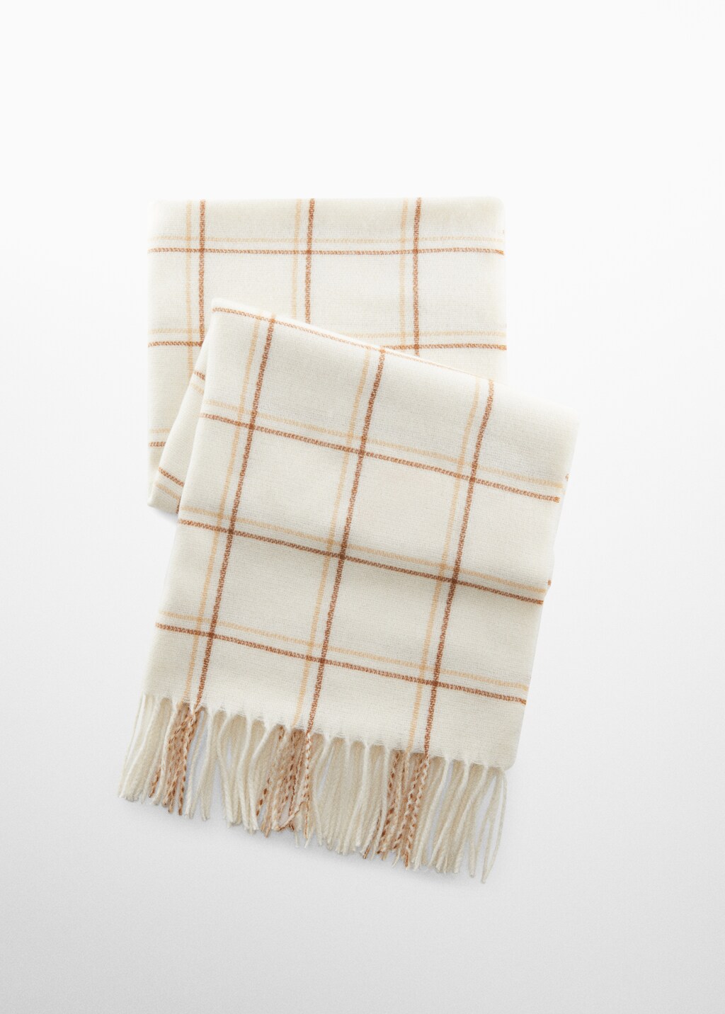 Fringed check scarf - Article without model