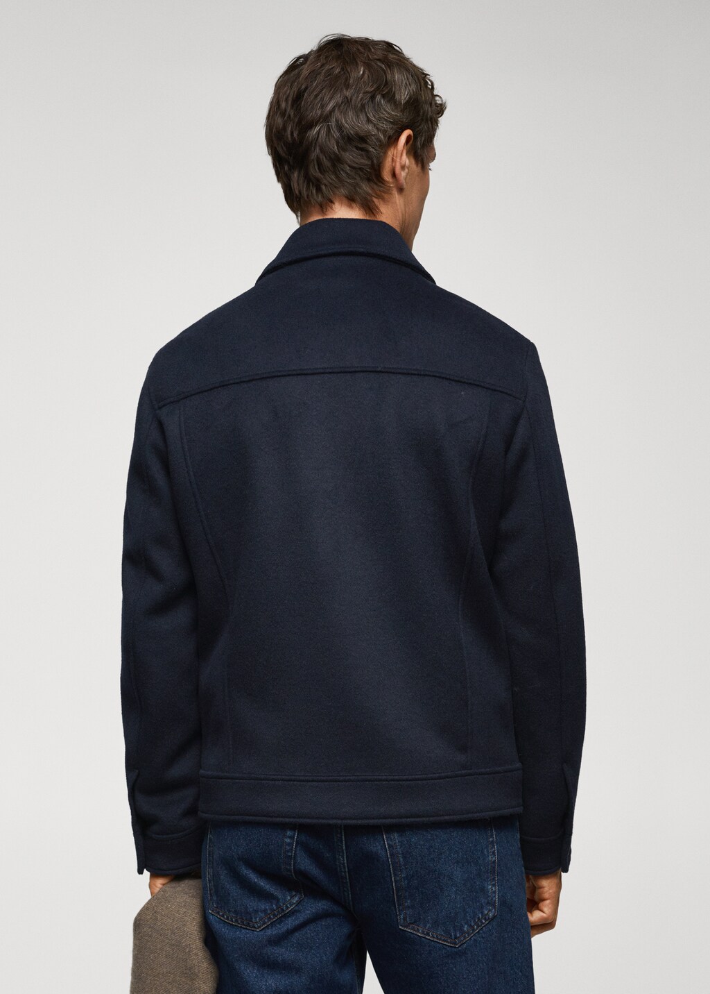 Straight recycled wool jacket - Reverse of the article