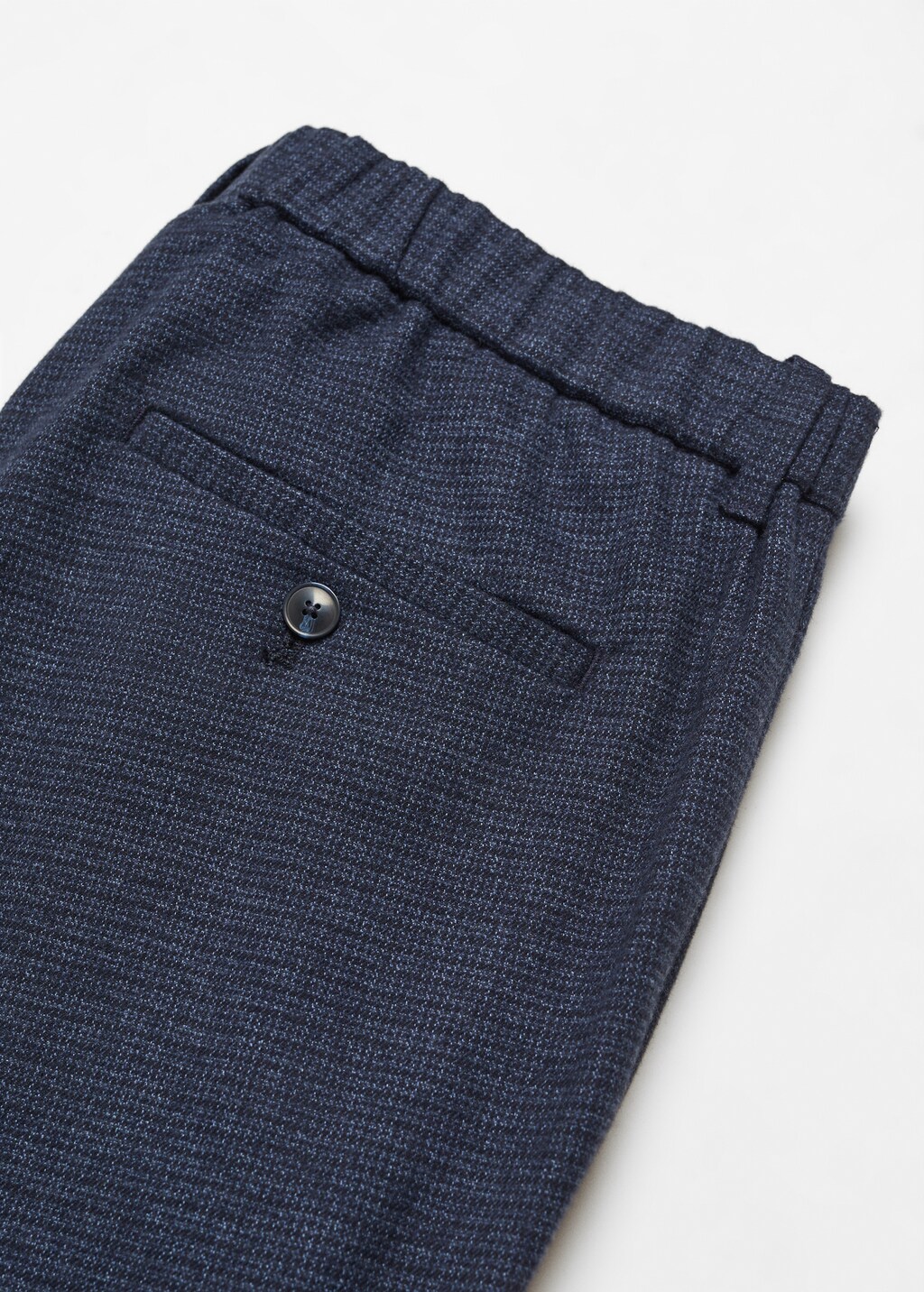 Slim-fit cotton micro-houndstooth slim-fit trousers - Details of the article 8