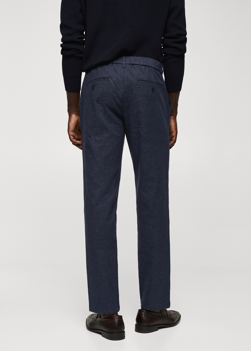 Slim-fit cotton micro-houndstooth slim-fit trousers - Reverse of the article