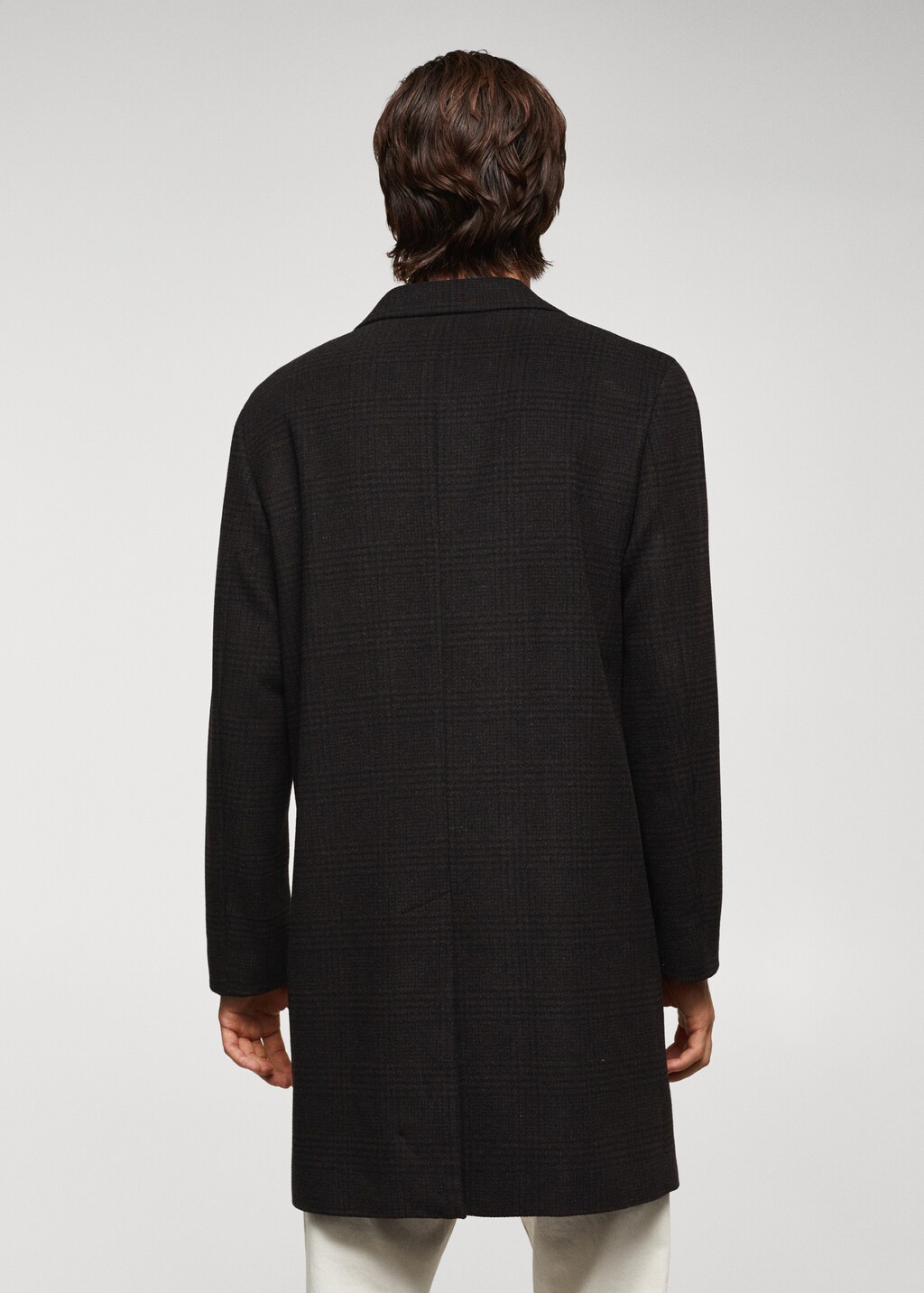 Checked recycled wool coat - Reverse of the article